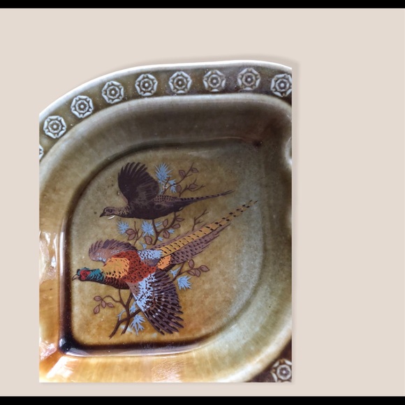 Vintage Wade Co. Irish Porcelain Ashtray Armagh Ireland Pheasants In Flight. - Picture 2 of 3